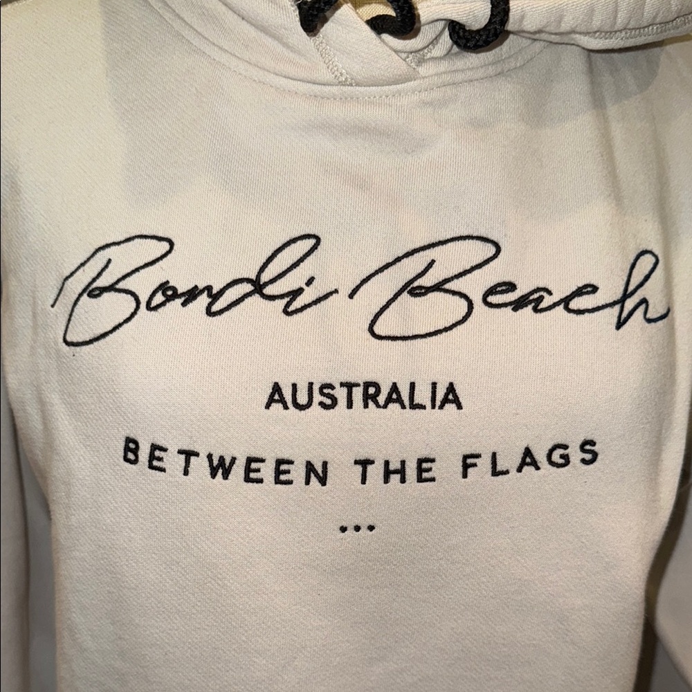 Bondi Beach Australia Hoodie - Cream and Black